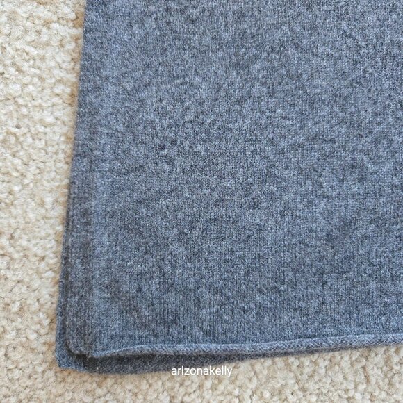 NWOT Garnet Hill Cashmere Knit Scarf Grey - Picture 3 of 9